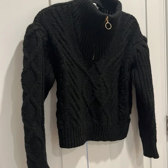 Mango black sweater with zipper, size S - Picture 2 of 3